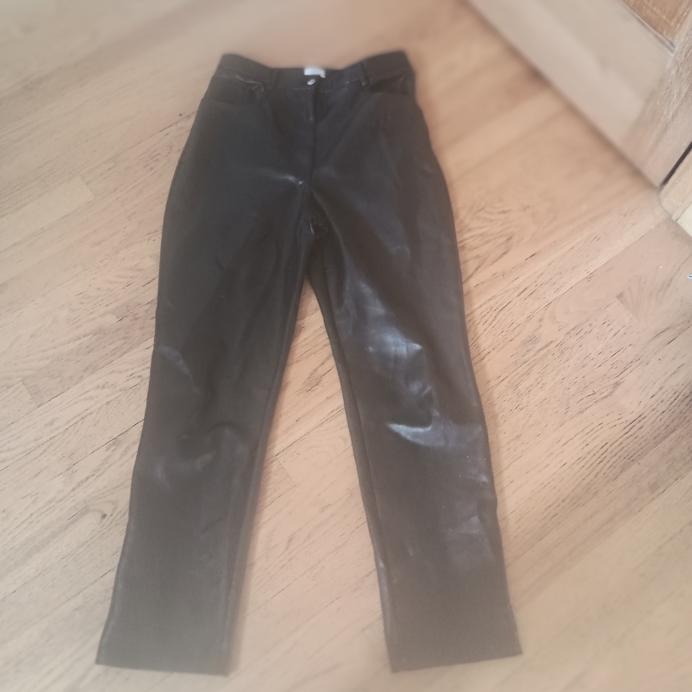 WILFRED LADIES WOMENS 12 BLACK LEATHER LIKE PANTS PARTY EXC SHAPE $120 SPRING - Picture 4 of 5